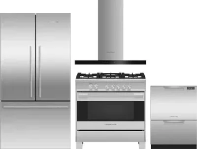 4 Piece Package Includes Refrigerator, Range, Hood And Dishwasher